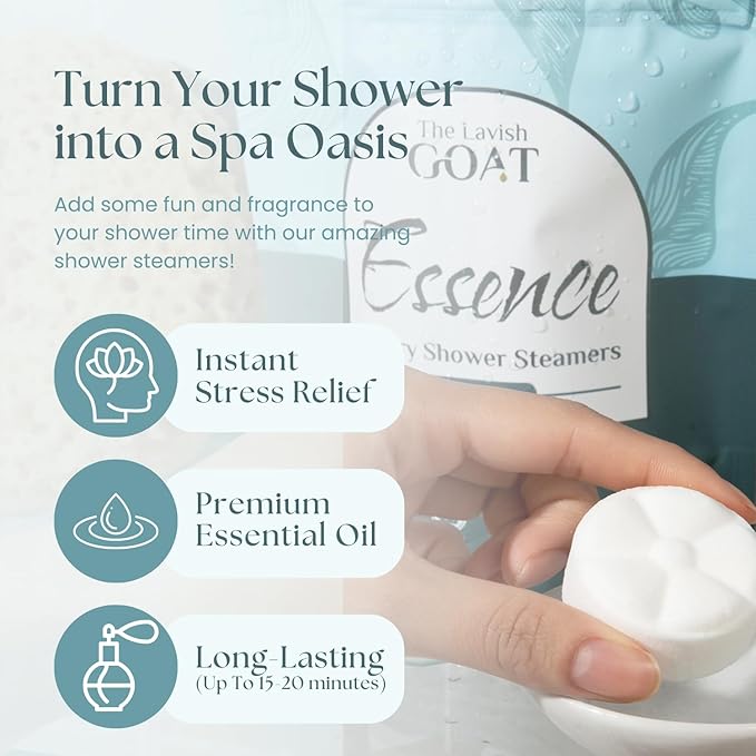 TLG Essence Shower Steamers Aromatherapy 7 Pack – USA Made with Extra Eucalyptus & Menthol – Shower Bomb for Relaxation, Strong-Scented Shower Tablets – Gift for Men & Women - Bloomnest