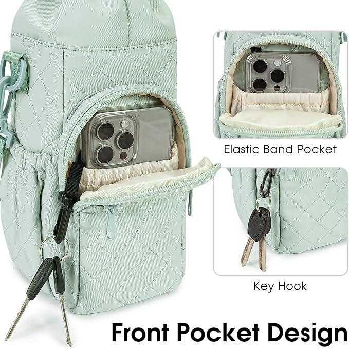 sportsnew Water Bottle Holder with Strap 32oz 40oz Insulated Water Bottle Carrier Sling Bag with Phone Pocket Crossbody sportsnew