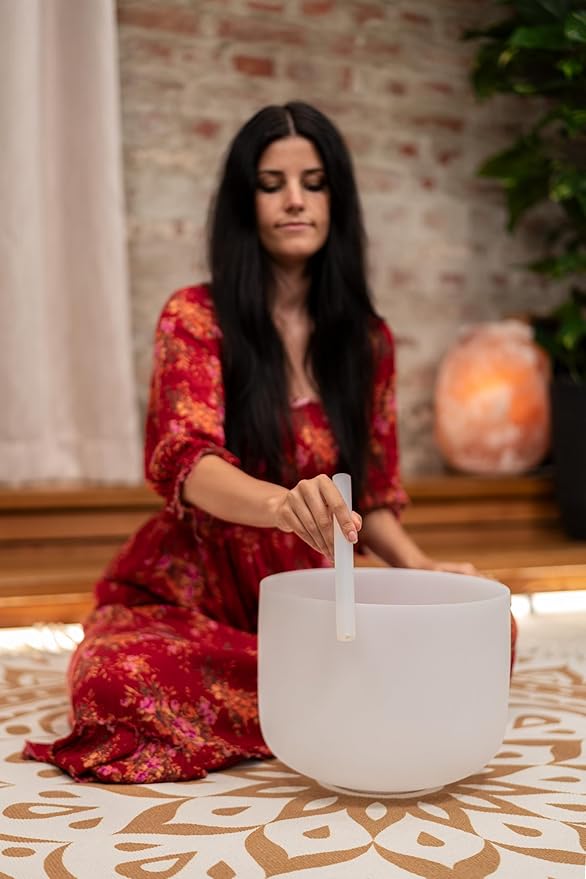 Crystal Singing Bowl Resonant Rod/Mallet — Silicone Coated Glass — Pure, Clear Tone for Meditation, ASMR, Yoga or Sound Baths, 2-YEAR WARRANTY - Bloomnest