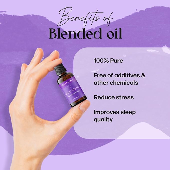 White Naturals Better Night Sleep Essential Oil Blend – Calming Aromatherapy Oil for Restful Nights & Relaxation, 100% Pure & Natural Essential Oils for Peaceful Sleep, 1oz - Bloomnest