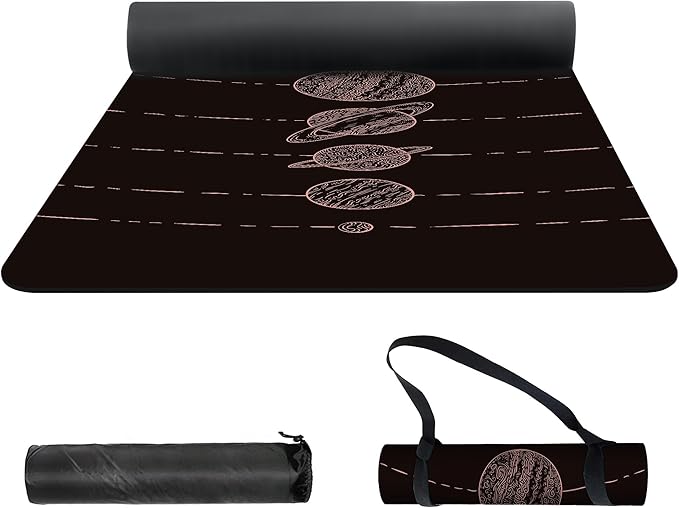 nuveti Yoga Mat Print Extra Thick TPE Non Slip Fitness Exercise Mat with Carrying Bag,72"x24" Extra Thick 6MM Exercise & Workout Mat for Yoga, Pilates Fitness and Floor Exercises - Bloomnest