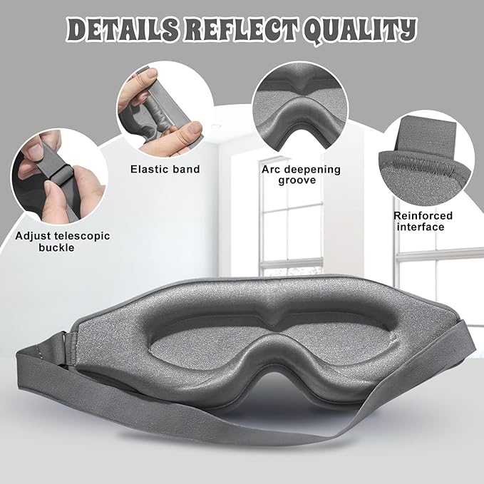 3D Advanced Eye Mask for Sleeping，Ultra Delicate Soft Skin Friendly Eye mask，100% Blackout Sleep Eye Mask for Sleep, Eyelash Extension Sleep mask - Bloomnest