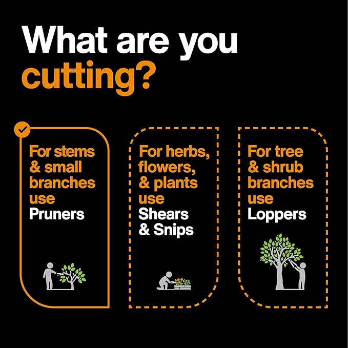 Fiskars Floral Pruning Shears - Plant Cutting Scissors/Garden Clippers For Deadheading and Working with Flowers - Black/Orange - Bloomnest