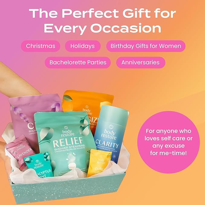 Body Restore Shower Steamers Aromatherapy 6 Pack - Christmas Stocking Stuffers for Men, Birthday Gifts for Women, White Elephant, Relaxation, Self Care - Citrus - Bloomnest