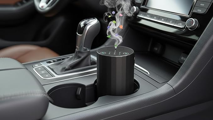 Waterless Essential Oil Diffuser Aromatherapy Scent Diffusers for Home Large Room, Bedroom, Car, Office, Desk, Battery Operated Mini Portable Air Freshener (Black) - Bloomnest