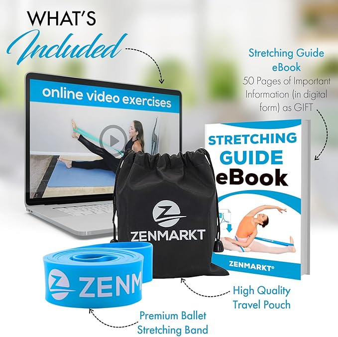 Zenmarkt Ballet Stretch Bands for Flexibility and Strength - Stretch Bands Ideal to Have as Dance Equipment in Every Competition - Suitable for Gymnastics, Cheerleading, and Pilates Training - Bloomnest