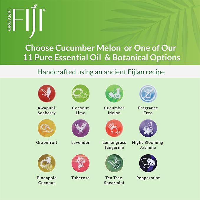"Coco Fiji Soap Bar for Face and Body Infused With Organic Coconut Oil, Cucumber Melon, Essential Oil, Natural Soap for Moisturizing & Pore Purifying Skin, 7 oz, Pack Of 3 " - Bloomnest