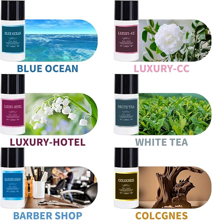 Car Air Freshener Refill Cologne Aromatherapy Oil 10 PCS, Essential Oils Mixed Fragrance Set for Car Diffusers (No Diffuser Included) - Bloomnest