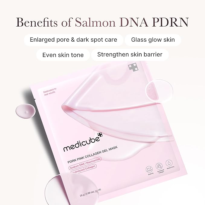 medicube Jelly Gel Mask with Salmon DNA PDRN Pink Collagen | Overnight Face Mask for Glass Glow Skin | Elasticity, Hydrating, Firming and Moisturizing | Korean Skincare, 28g x 4ea - Bloomnest