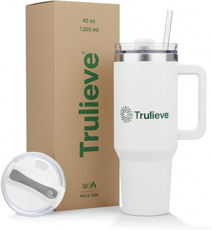 40oz Insulated Tumbler with Handle and Straw – Stainless Steel Travel Coffee Mug, Double-Wall Vacuum Cup for Hot & Cold Drinks, Spill-Resistant Lid, Large Capacity for Work, Gym & Commute - Bloomnest