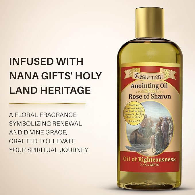 Nana Gifts Testament Anointing Oil, Rose of Sharon, Oil of Righteousness, Excellent Value Large Bottle Size 8.45 fl.oz | 250 ml - Bloomnest