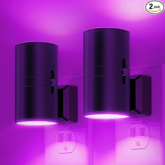 L LOHAS LED [2 Pack] Halloween Purple Night Light, Light Plug in with Sensor, Adjustable Brightness, Dimmable Lights Decorative for Christmas, Holiday, Home Decor, Party Bathroom - Bloomnest