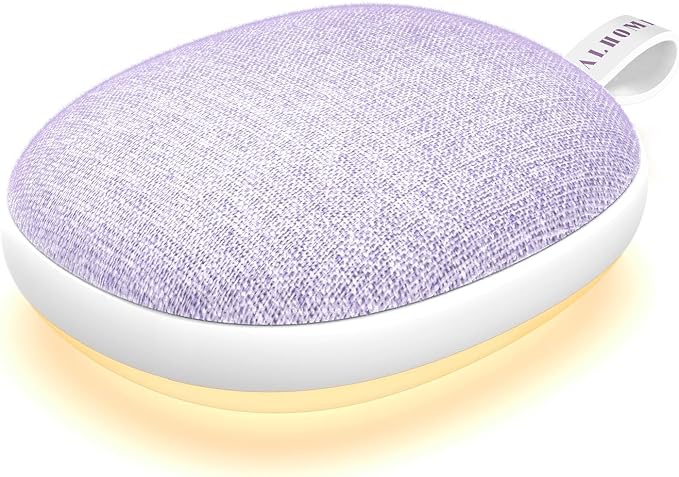 Portable White Noise Sound Machine: Baby Sleep Soother, Bluetooth Speaker, Rechargeable Battery, 4-Speed Timer, 6 Soothing Sounds Adult Therapy Aid for Trave (Purple, Portable) - Bloomnest