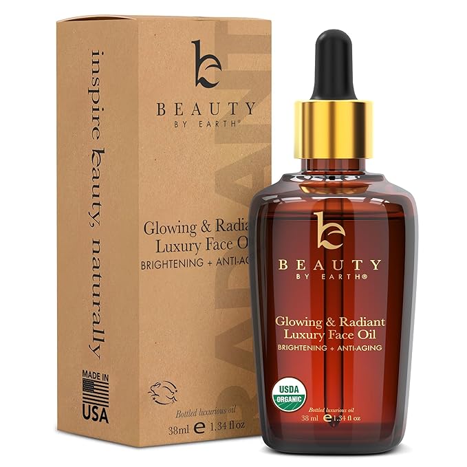 USDA Organic Face Oil – USA Made with Natural Ingredients, Brightens & Smooths Fine Lines & Wrinkles, Non-comedogenic Lightweight Facial Oil for Dry & Sensitive Skin with Moringa, Jojoba & Argan Oils - Bloomnest
