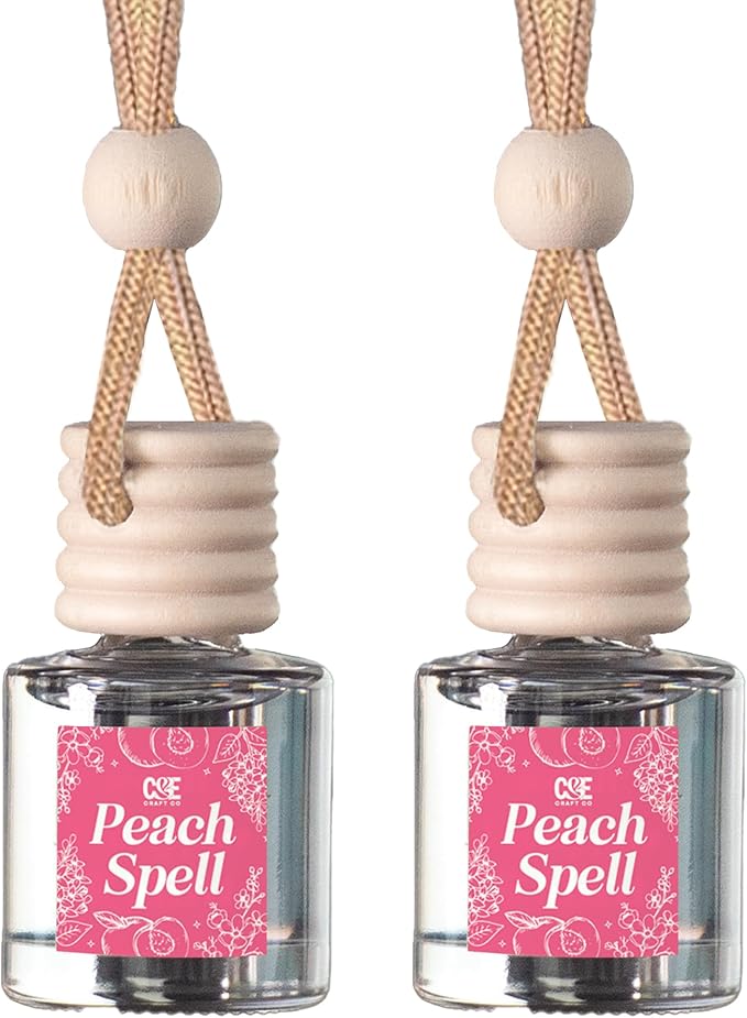 CANDECraftCo Car Air Hanging Fragrance Oil, Car Auto Freshener for Essential Oils, Scents Fragrance Aromatherapy Automobile Diffuser, Long Lasting (Peach Spell) - Bloomnest