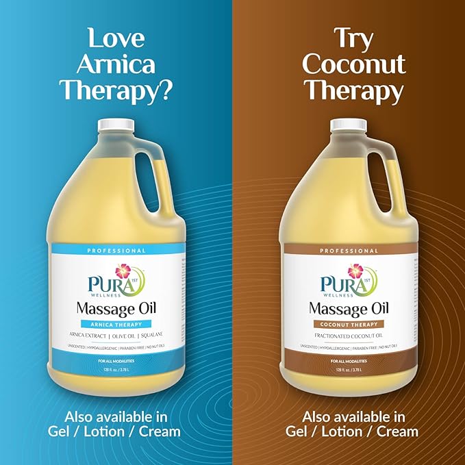 Wellness Professional 128oz Arnica Massage Oil, Arnica Oil for Bruising, Unscented, Deep Tissue Massage, for Therapy, Hypoallergenic, for Physical Therapy, Natural, Skin Moisturizing - Bloomnest
