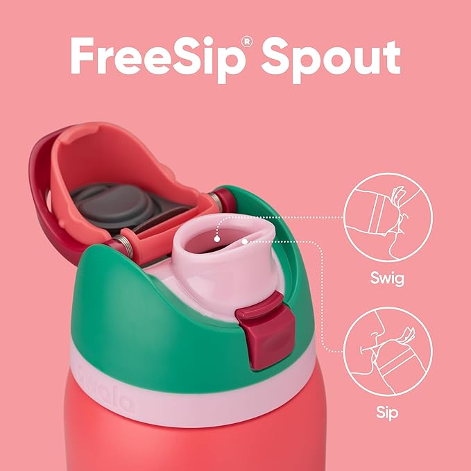Owala FreeSip Insulated Stainless Steel Water Bottle with Straw for Sports, Travel, and School BPA-Free Sports Water Bottle, 32 oz, Strawberry Fields | Insulated, with Straw, for Sports, Travel, and School, BPA-Free Owala