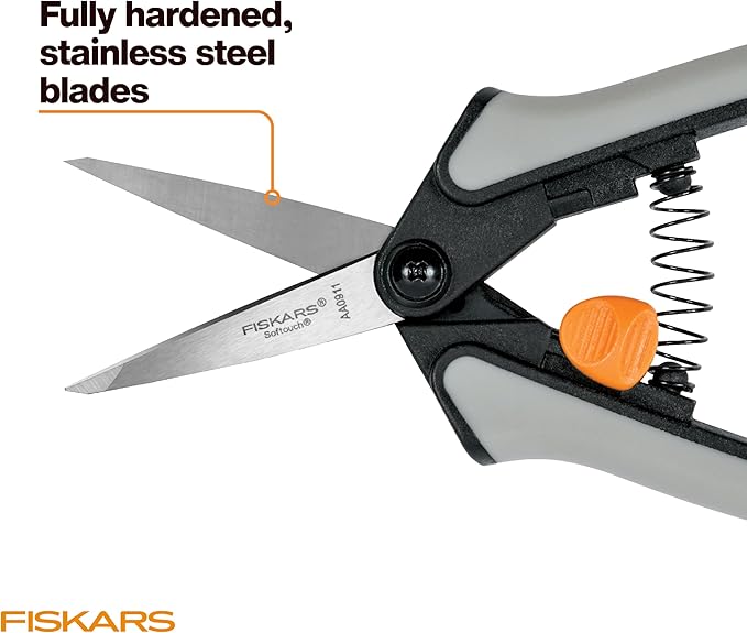 Fiskars 15pc Micro-Tip Pruning Snip Set, Precision Stainless Steel Blades, Softgrip Handles for Deadheading, Trimming & Shaping Small Plants - Bloomnest
