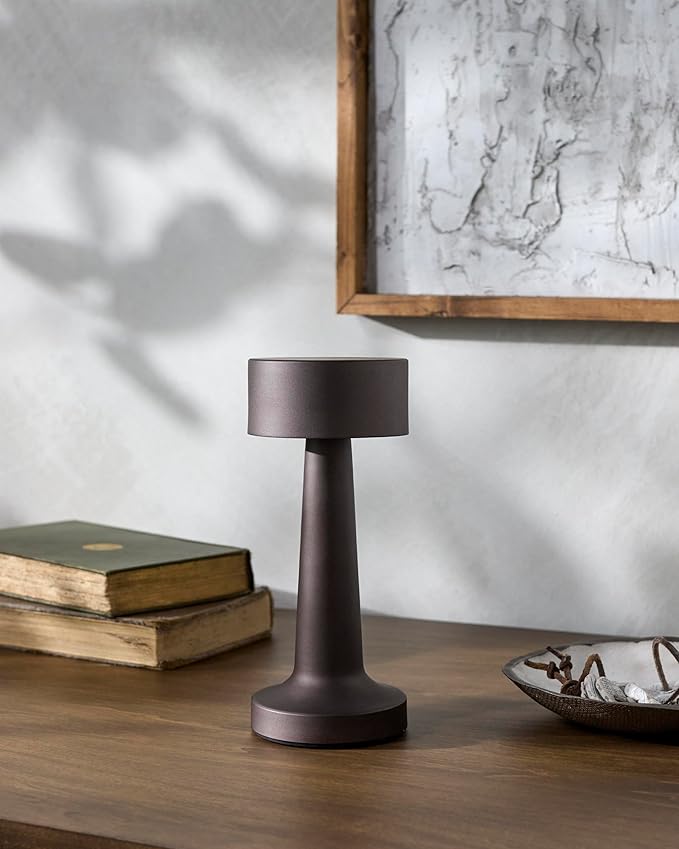Mark&Day Table Lamps, Tryone Traditional Brown Bedside Table Lamp for Nightstand Bedroom, Living Room or Office (9" H x 4" W x 4" D) - Bloomnest