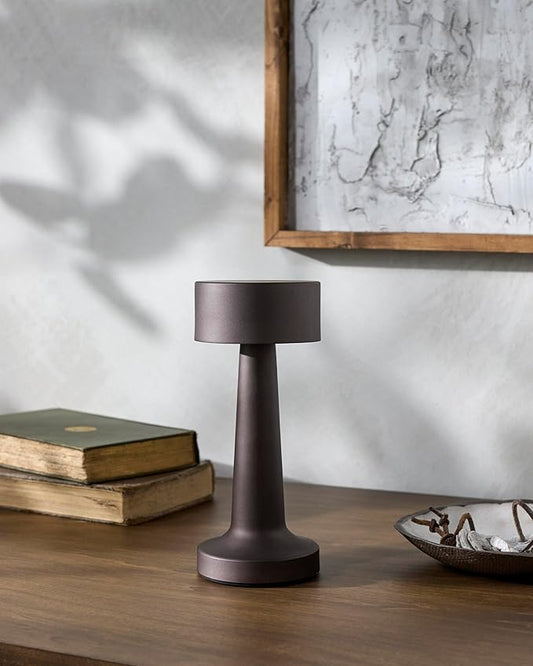 Mark&Day Table Lamps, Tryone Traditional Brown Bedside Table Lamp for Nightstand Bedroom, Living Room or Office (9" H x 4" W x 4" D) - Bloomnest
