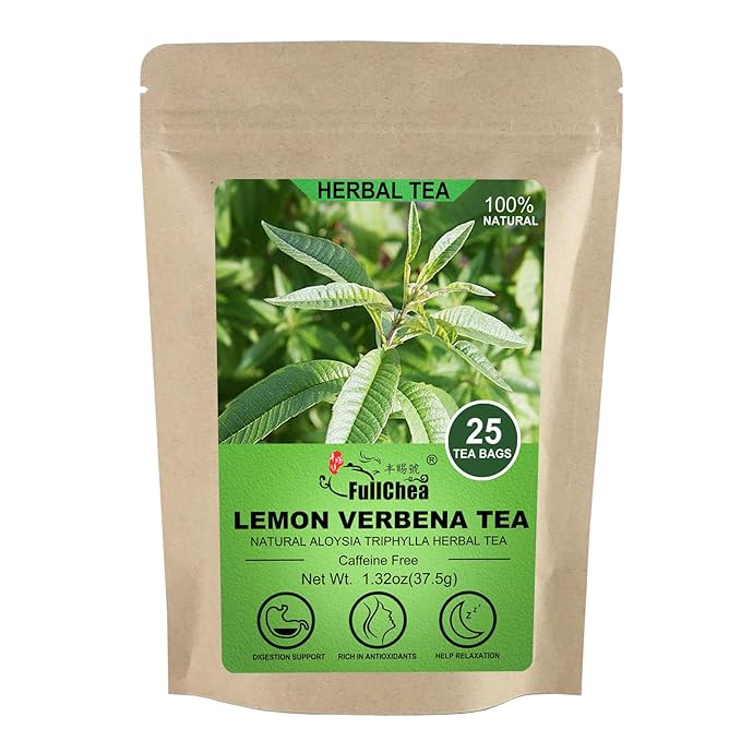 FullChea - Lemon Verbena Tea, 1.5g X 25 Count - Premium Lemon Tea For Digestion Support & Relaxation - Non-GMO - Caffeine-free - Natural Cut & Sifted Cedron Herb - Bloomnest