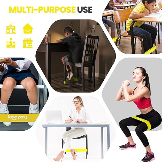 4 Pack Chair Bands, Anti Slip Chair Bands for Kids with Fidgety Feet, ADHD Chair Bands for Classroom, Desk Bands for Student Desks, Sensory Chair Rubber Bands - Bloomnest