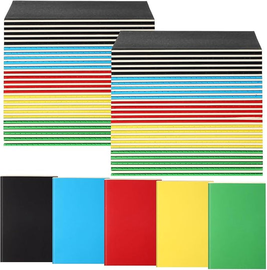 Mimorou 100 Pcs Journals Notebooks Bulk - Kraft Softcover A5 Small Notebooks 5.5 Inch x 8.3 Inch Notepads with 60 Page 30 Sheet for Writing Sketch Travel Office Supplies(Multicolor,Lined) - Bloomnest