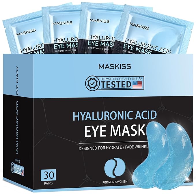 Under Eye Patches (30 Pairs), Hyaluronic Acid Eye Masks for Dark Circles Puffy Eyes Undereye Bags, Collagen Eye Patches for Wrinkles and Hydrate, Skin Care Gift for Her - Bloomnest