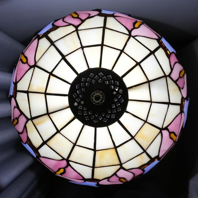 Tiffany Lamp 12 Inch Blue Pink Calla Lily Victorian Stained Glass Table Lamp Antique Bedside Reading Lamp For Bedroom Nightstand Office Light Dorm Room Decor Tiffany Style Retro Home Decoration Gifts - Bloomnest