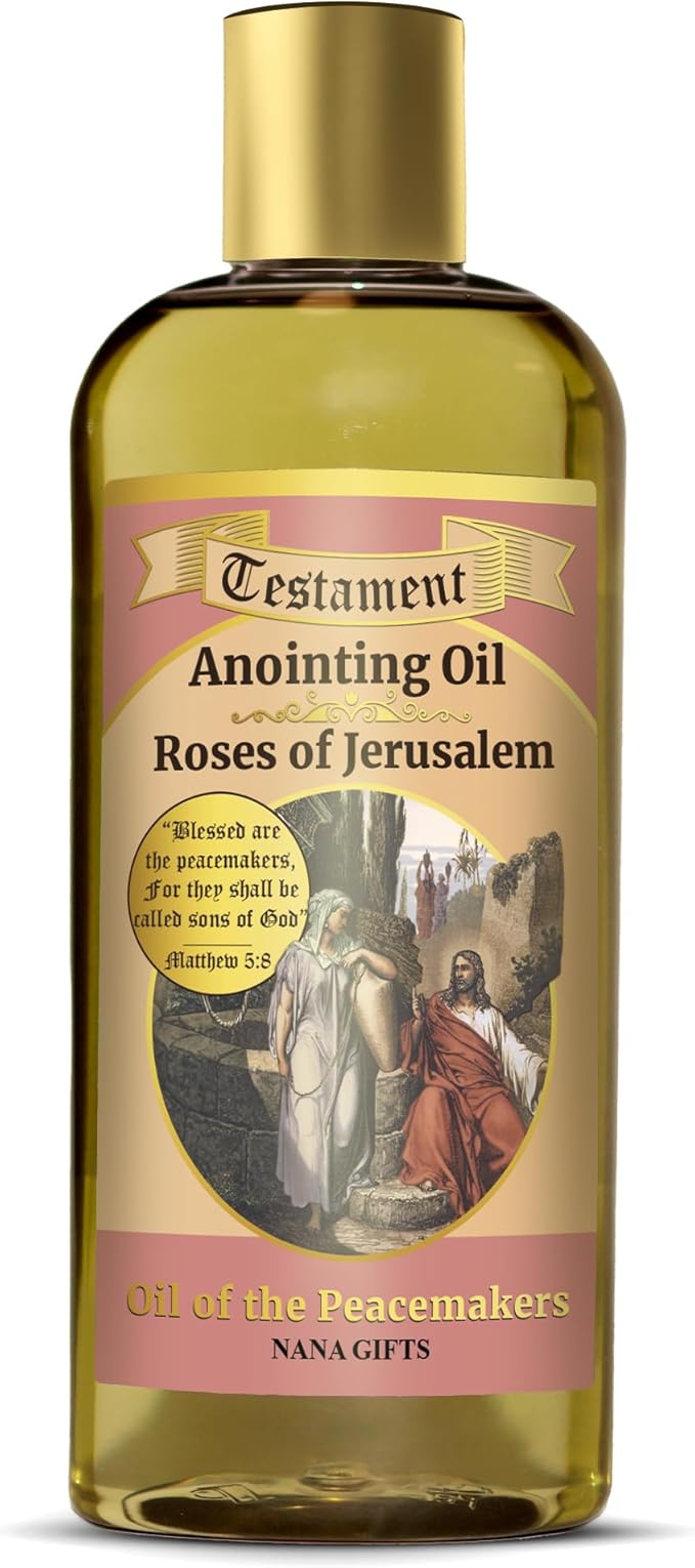 Nana Gifts Testament Anointing Oil, Roses of Jerusalem, Oil of The Peacemakers, Excellent Value Large Bottle Size 8.45 fl.oz | 250 ml - Bloomnest