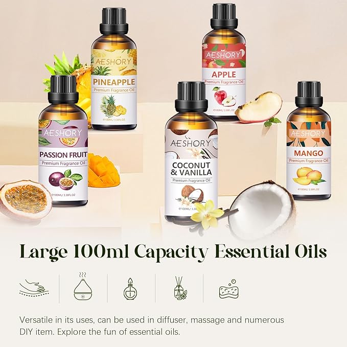 Banana Fragrance Oil 3.38FL.OZ - Aromatherapy Essential Oils for Diffusers for Home, Strawberry Scented Oils for Massage, Soap Candle Making Scents - 100ML - Bloomnest