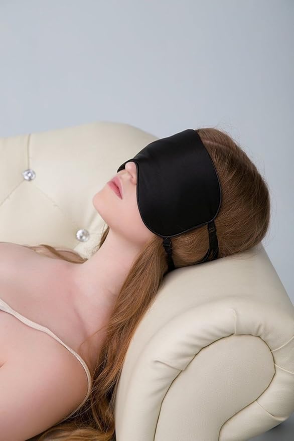 ALASKA BEAR Sleep Mask 2 Straps, Mulberry Silk, Twin Thin Elastic Bands Stay Put All Night, Smooth Eye Mask Two Adjustable Head Strings and Nose Baffle - Bloomnest