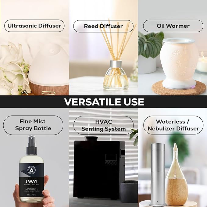 Aroma Country 1 Way Diffuser Oil - Luxury Hotel Santal Fragrance Oil for Diffuser Refill, Sandalwood Home Aroma Diffusers & Room Spray - My Way Premium Aromatherapy Oils & Home Scent (8.5 Fl Oz) AromaCountry