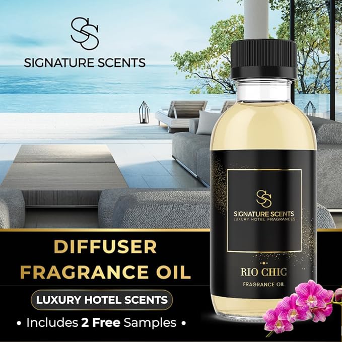 Luxury Hotel Diffuser Oil for Hotels and Homes - Aromatherapy Oils for use with an Essential Oil Diffuser at Home - Fragrance-Scent Diffuser Oil Blend (Rio Chic) 4.05fl oz (120ml) - Bloomnest