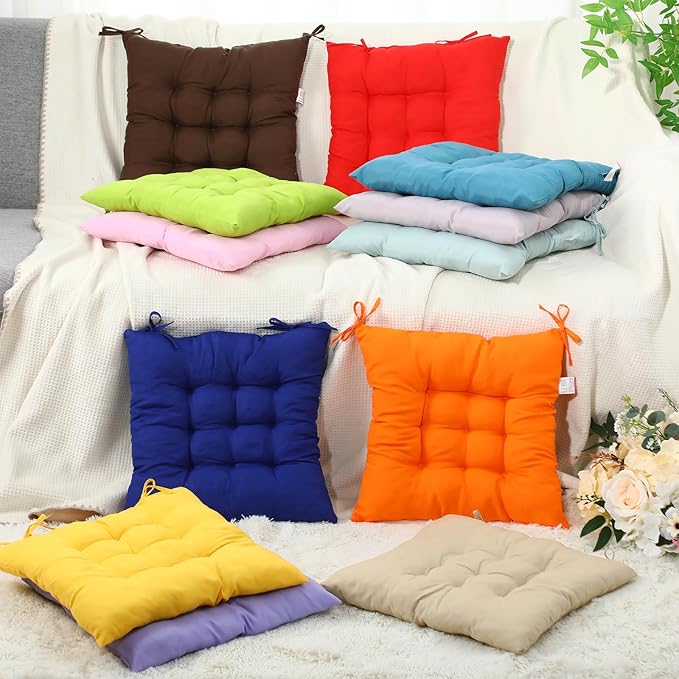 Geetery 12 Pcs Floor Pillows for Classroom Bulk Square Seating Cushions for Floor Chair School Kindergarten Reading Corner, 15.7'' Large Thick Meditation Cushions Yoga Nursery Daycare (Multicolor) - Bloomnest