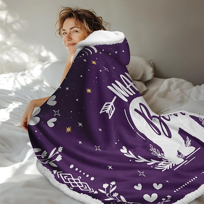 GEEMBI Birthday Gifts for Mom from Daughter and Son - Purple Mama Wearable Blanket Hoodie 47x72 in - Mothers Day and Birthday Gifts for Women, Mama Gift for Women, Gift for Mother in Law - Bloomnest