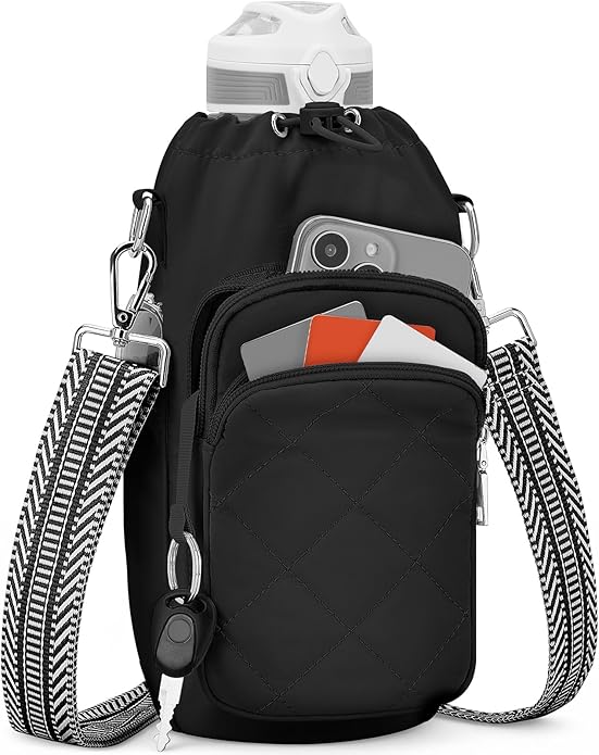 Water Bottle Bag Crossbody，Insulated Water Bottle Purse Crossbody Water Bottle Holder with Strap 40 oz SYTRAH