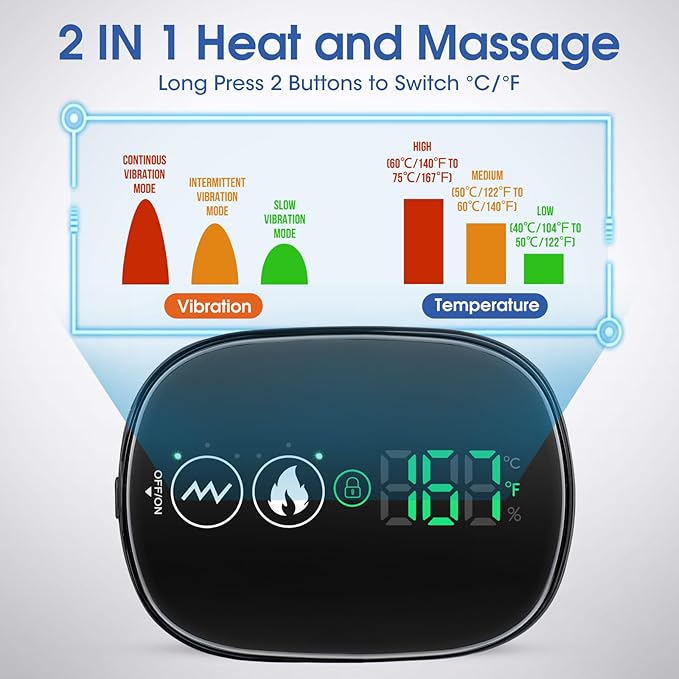 Cordless Shoulder Heating Pad, Heated Shoulder Wrap with Vibration, Shoulder Massager Heated Shoulder Brace for Women Men - Bloomnest