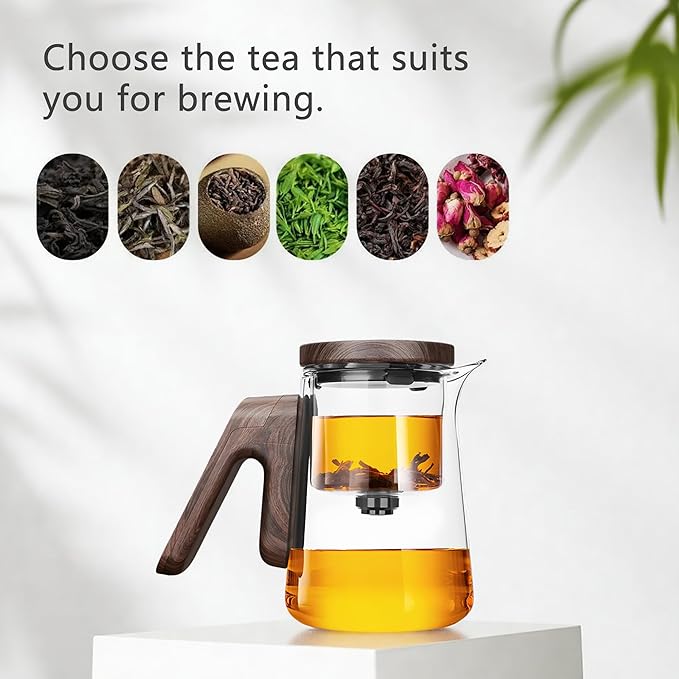 Small 25.4oz Enchanted Glass Teapot, YJX Magnetic Brewing Tea Pot Designed for Convenience, Witchcraft Magic with Strainer for Separation of Loose Tea and Water (750ml) - Bloomnest