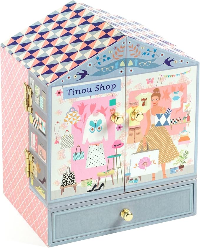DJECO Musical Jewelry Box for Kids - Treasure Boxes Unicorn Dream -Storage for Necklace, Bracelets, Rings, Earrings, Small Toys, Decorations, Keepsake & Trinkets - Safe for Ages 6+ Boys & Girls - Bloomnest