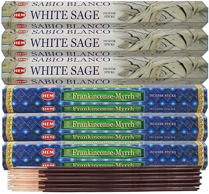 White Sage Incense Sticks with Incense Holder Bundle for Smudging and Home Fragrance