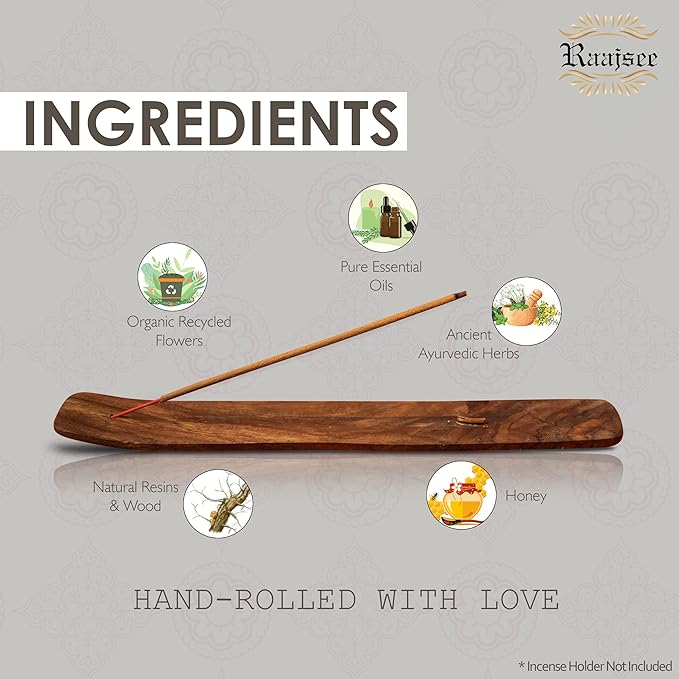 Raajsee Citronella Incense Sticks 100 gm Pack-100% Pure Organic Natural Hand Rolled Free from Chemicals-Perfect for Church,Aromatherapy,Relaxation,Meditation,Positivity & Sensual Therapy RAAJSEE