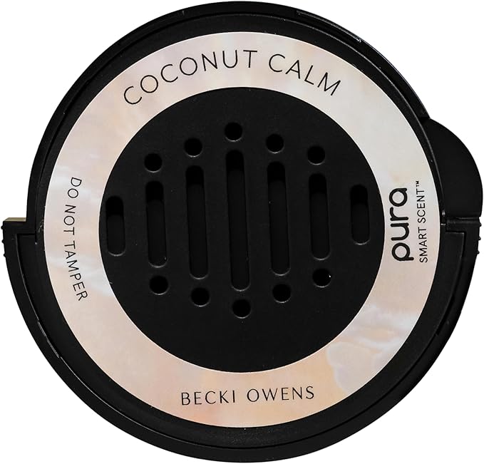 Pura and Becki Owens - Pura Car Scent Refill - Fragrance for Car Diffuser - Clean & Safe Luxury Diffuser Scent - Long-Lasting Fragrance for 30 Days of Aroma - Coconut Calm - Bloomnest