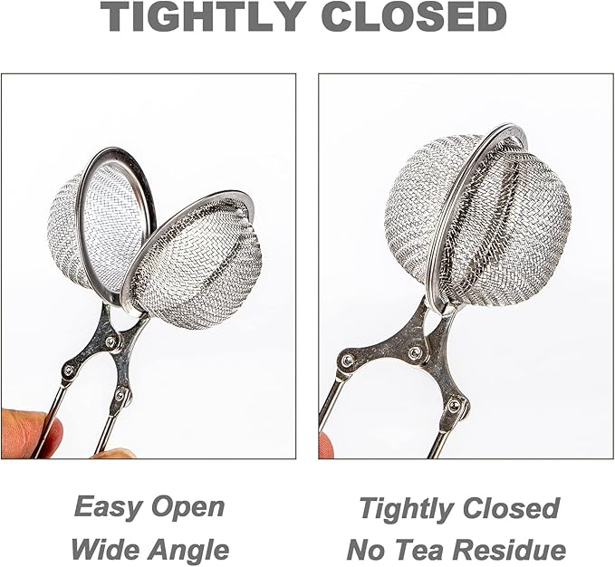 Snap Ball Tea Strainer, Exptolii 2 Pack Stainless Steel Tea Infuser Filter with Handle for Loose Leaf Tea, Spices, Seasonings - Bloomnest
