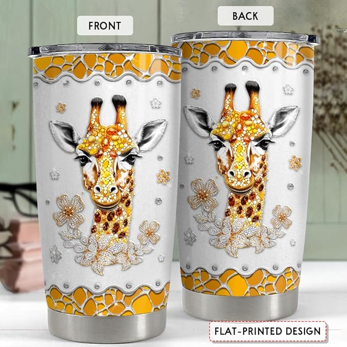 SANDJEST Giraffe Gifts for Women Girls Girrafe Tumbler 20oz Jewelry Drawings Stainless Steel Insulated Tumblers Coffee Travel Mug Cup Gift for Birthday Christmas - Bloomnest