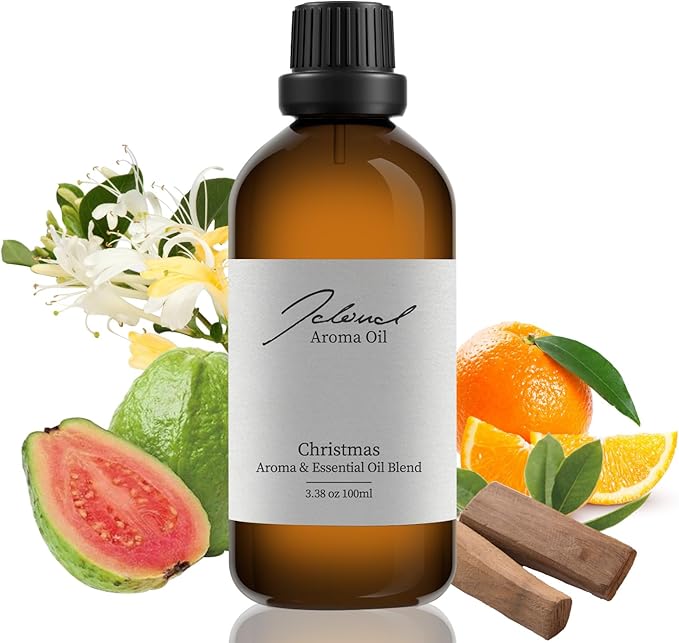 JCLOUD Christmas Essential Oil for Scent Air Machine | Hotel Scent - Pure Aromatherapy Diffuser Oil with Iris Root, Honeysuckle and Sandalwood, Home Luxury & Hotel Scents for Diffusers - 100mL JCLOUD