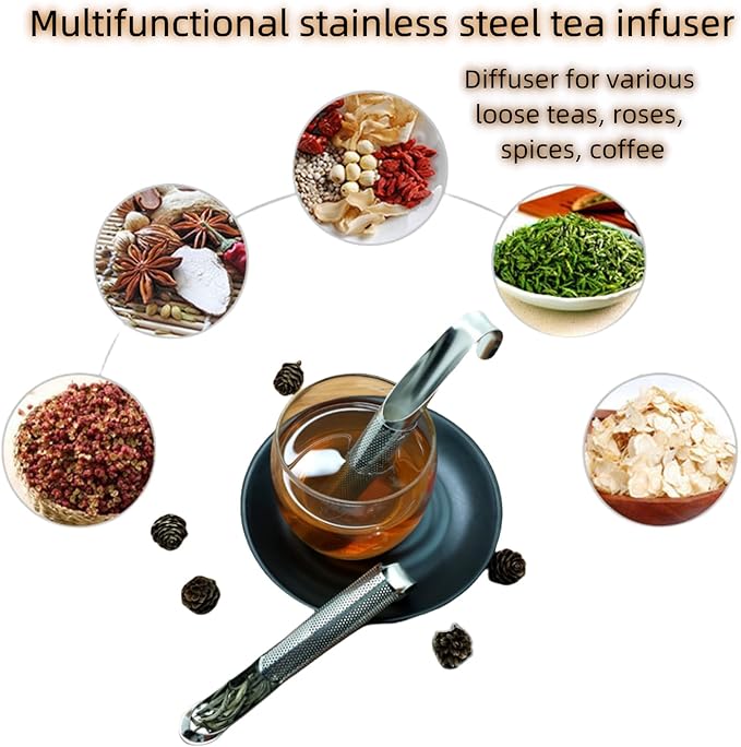 Tea Diffusers For Loose Tea，Stainless Steel Tea Infuser，Tea Steeper For Loose Tea，Tea Infuser For Loose Leaf Tea Office, Home, Travel Are All Good Choices(1*tea strainer,1*Cleaning brush) - Bloomnest