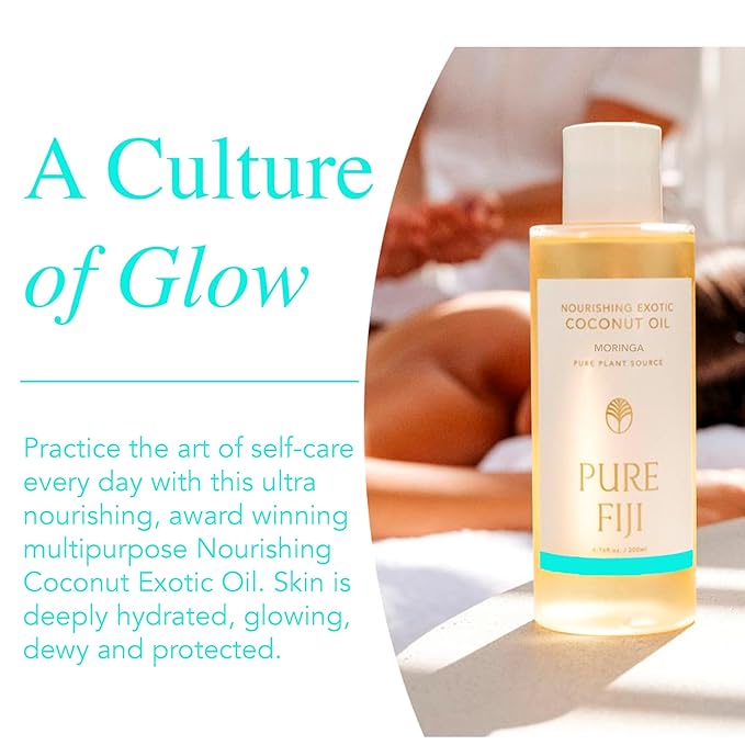 PURE FIJI Nourishing Exotic Coconut Body Oil, Moringa (7.7 fl oz/230ml)