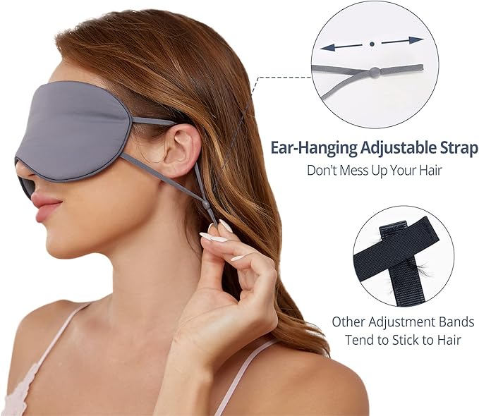 Sleeping Mask 2 Pack, Warm, Cool Double-Sided Use of Sleep Mask, Super Soft Blindfold with Adjustable Strap, Block Out Light, Comfort Sleep Eye Mask for Travel Meditation Nap - Bloomnest
