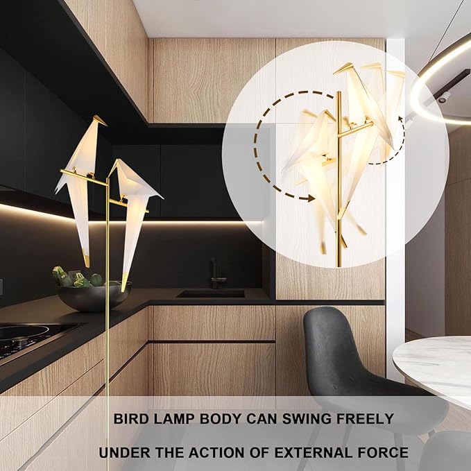 68 Inch Bird Floor Lamp, Gold Bird Lamp Swing Floor Light Fixtures, Modern LED Standing Floor Lamp for Bedroom Living Room - Bloomnest